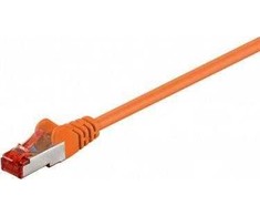 Goobay CAT 6 jungties kabelis, S/FTP (PiMF), oranžinis – laido ilgis 0,15 m
