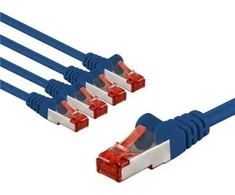 Goobay CAT 6 kabelis krosowy, S/FTP (PiMF), 3 m, mėlyna, komplektas 5 - Długość kabla 3 m