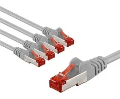 Goobay CAT 6 kabelis krosowy, S/FTP (PiMF), 3 m, pilka, komplektas 5 - Długość kabla 3 m