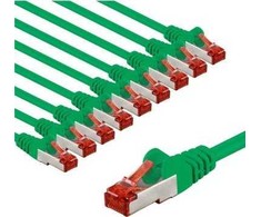 Goobay CAT 6 pataisinis kabelis, S/FTP (PiMF), 1 m, žalias, pakuotėje 10 - Kabelio ilgis 1 m