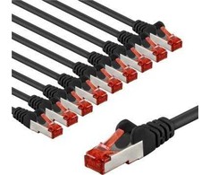 „Goobay CAT 6 Komutacinis kabelis“, S/FTP (PiMF), 5 m, juodas, 10 vienetų pakuotė – laido ilgis 5 m