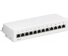 Goobay CAT 6 mini/stalinio kompiuterio pataisų skydelis, 12 prievadų – spalva balta
