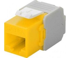Goobay CAT 6A Keystone RJ45 lizdas, UTP, 500 MHz – geltonos spalvos versija