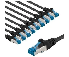 Goobay CAT 6A kabelis krosowy, S/FTP (PiMF), 1 m, juoda, komplektas 10 - Długość kabla 1 m
