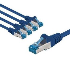 Goobay CAT 6A pataisomasis kabelis, S/FTP (PiMF), 5 m, mėlynas, rinkinys 5 - Kabelio ilgis 5 m