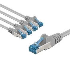 Goobay CAT 6A kabelis krosowy, S/FTP (PiMF), 2 m, pilka, komplektas 5 - Długość kabla 2 m