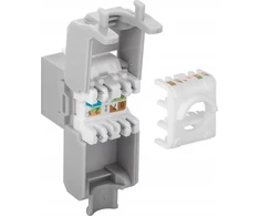 Goobay CAT 6A Keystone RJ45 lizdas, UTP, 500 MHz – šviesiai pilkos spalvos versija
