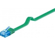 Goobay CAT 6A plokščias jungties kabelis, U/UTP, žalias – laido ilgis 1 m