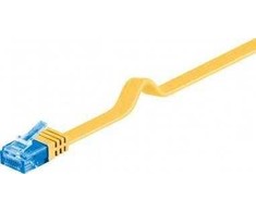 Wentronic Goobay CAT 6A plokščias jungties kabelis, U/UTP, geltonas – laido ilgis 2 m