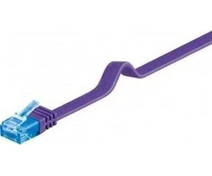 Goobay CAT 6A plokščias jungties kabelis, U/UTP, violetinis – laido ilgis 2 m