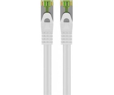 Goobay RJ45 jungiamasis laidas su CAT 8.1 S/FTP žaliu kabeliu, AWG 26, baltas, 20 m, 20 m, Cat8.1, S/FTP (S-STP), RJ-45, RJ-45
