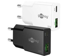 Goobay Dvigubas USB-C PD GaN plonas greitasis įkroviklis (25 W)