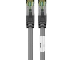 Wentronic „Goobay Goobay CAT 8.1“ jungiamasis kabelis, S / FTP (PiMF), pilkas, 0,25 m - LSZH be halogenų, varis AWG 24 (55134)