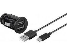 Goobay įkroviklis USB Type-C automobilinio įkrovimo rinkinys (12W/2.4A)