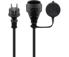 Wentronic „Goobay“ maitinimo laidas 5 m, juodas - „Schuko“ lizdas (F tipas, CEE 7/4) > F tipas (F tipas, CEE 7/4) (71472)