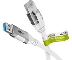 Kabelis USB Goobay USB-A - RJ-45 15 m Baltas (RB74164)