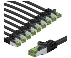 Goobay Kabelis krosowy CAT 8.1 su certyfikatem GHMT, S/FTP (PiMF), 3 m, pilka, komplektas 10 - Długość kabla 3 m