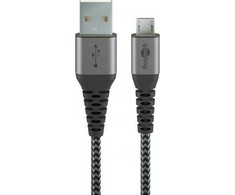 Goobay Micro USB į USB-A laidas su metalinėmis jungtimis 2 m RB49283