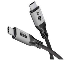 Goobay Kabelis USB-C, USB4 2.0 versija, 1 m, juoda pilka - Kabelio ilgis 1 m