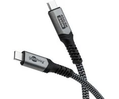 Goobay | USB-C Cable with Textile Sheath, USB4, 240 W, 40 Gbit/s, Power Delivery, 1.5 m