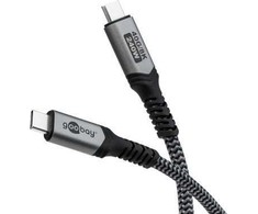 Goobay USB-C Cable, USB4, 1.8 m, juodas, sidabrinis