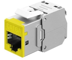 Goobay Keystone-modul RJ45 CAT 6A, STP, Slim, geltona - Wersja kolorystyczna geltona