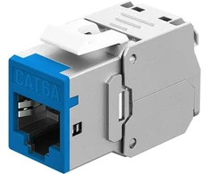 Goobay Keystone-modul RJ45 CAT 6A, STP, Slim mėlyna - Wersja kolorystyczna mėlyna