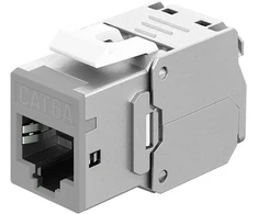Goobay Keystone-modul RJ45 CAT 6A, STP, Slim, šviesiai pilkas - Wersja kolorystyczna šviesiai pilkas