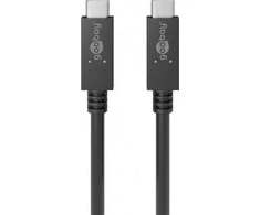 Kabelis USB Goobay USB-C - USB-C 1 m Juodas (49254)