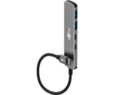 Goobay Plonas 4 prievadų USB šakotuvas, USB-C™ į USB-C™/USB-A, 5 Gbps