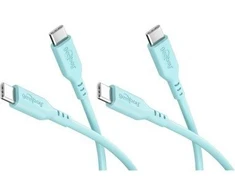Goobay Rinkinys 2 silikoniniai USB-C kabeliai, 1,5 m, turkio spalvos