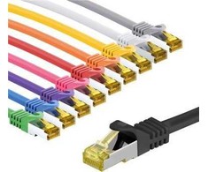 Goobay RJ45 CAT 6A S/FTP (PiMF) pataisinis kabelis, 500 MHz, su CAT 7 neapdorotais kabeliais, 3 m, 10 spalvų rinkinys