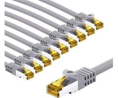 Goobay RJ45 CAT 6A S/FTP (PiMF) pataisinis kabelis, 500 MHz, su CAT 7 neapdorotais kabeliais, 3 m, pilkas, 10 rinkinys - Kabelio ilgis 3 m