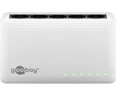 Šakotuvas Goobay 5 prievadų „Gigabit“ komutatorius, baltas 64563 (4040849645631)