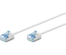 Goobay itin lankstus CAT 6A pataisinis kabelis, plonas, U/FTP, baltas – Laido ilgis 7,5 m
