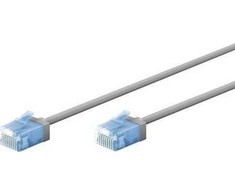 Goobay Itin lankstus CAT 6A kabelis, plonas, U/UTP, pilkas - Laido ilgis 0,5 m