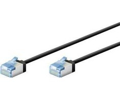 Goobay Ypač lankstus CAT 6A jungiamasis kabelis, plonas, U/FTP, juodas - Kabelio ilgis 15 m