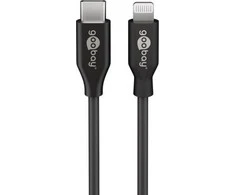 USB kabelis Goobay USB- C - Žaibas 1 m Juoda (39424)