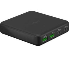 Goobay USB-C™ PD GaN daugiaprievadis stalinis įkroviklis (65 W), juodas