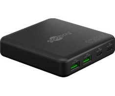 Goobay USB-C™ PD GaN daugiaprievadis stalinis įkroviklis (100 W), juodas – spalvota versija, juoda