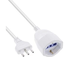 „Good Connections InLine® elektros ilgintuvas su apsauginiu kontaktu ITALIJA kištukas L / lizdas F, balta, 3 m“