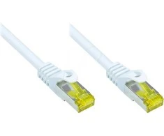 „Good Connections“ RJ45 komutacinis kabelis su Cat.7 žaliu kabeliu ir apsauga nuo įspraudimo (RNS®), S / FTP, PiMF, be halogenų, 600MHz, OFC, Baltas, 50m, ® (8070R-500W)