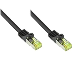 Good Connections Geros jungtys RJ45 Komutacinis kabelis su Cat.7 RohCable ir Rastnasenschutz (RNS), S/FTP, PiMF, be halogenų, 600MHz, OFC, juodas, 0,5m, Geros jungtys (8070R- 005S)