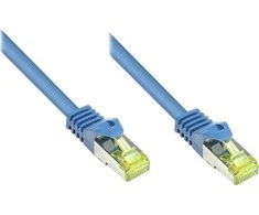 „Good Connections“ RJ45 komutacinis kabelis su Cat.7 žaliu kabeliu ir apsauga nuo įspraudimo (RNS®), S / FTP, PiMF, be halogenų, 600MHz, OFC, Mėlyna, 1,5 m, „Good Connections®“ (8070R-015B)