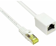 GoodConnections „Good Connections“ RJ45 jungiamasis kabelis su „Cat.7 Roh“ apsauga ir skląsčio apsauga (RNS), S/FTP, PiMF, be halogenų, 600MHz, OFC, baltas, 1m, „Good Connections“ (8070VR-010W)