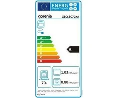 Viryklė Gorenje | Cooker | GECS5C70XA | Hob type Vitroceramic | Oven type Electric | Nerūdijantis plienas | Plotis 50 cm | Grilling | LED | Gylis 59.4 cm | 70 L