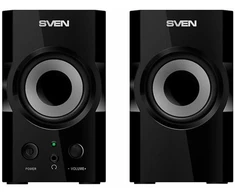 Kompiuterio kolonėlės SVEN SPS-606 2x3W, priekinis ausinių lizdas, priekinis maitinimo mygtukas ir garsumo reguliavimas
