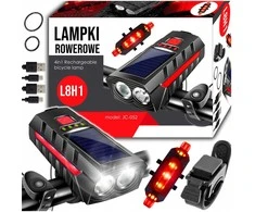 Gotel L8H1 Saulės energija varomas dviračio žibintas vairui + galinis