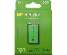 Įkraunamas elementas GP RECYKO 9V, 200 mAh