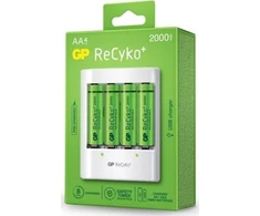 GP GP baterijos ReCyko+ 4 x AA įkraunamos baterijos 2000 mAh + įkroviklis